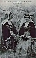 Coiffes paysannes de la région de Baud (carte postale Émile Hamonic, vers 1920).