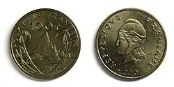 Pièce de 100 F CFP (Polynésie française).
