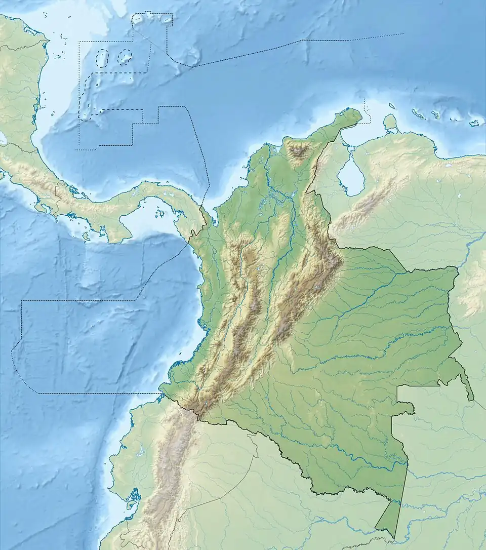 Voir sur la carte topographique de Colombie