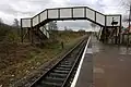 La station de Colwall (Grande-Bretagne), située sur une ligne à double voie ou un évitement.
