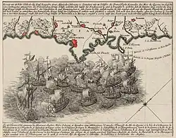 Les combats devant Carthagène, le 28 février 1758, se soldent par l'anéantissement des forces de Duquesne de Menneville.