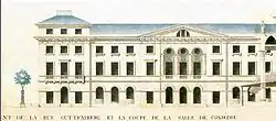 Dessin d'architecture de salle de comédie à Mayence