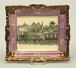 Assiette avec chemin de fer.