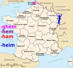 Terminaisons -ham -hem -heim.