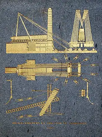 Halage, virement et érection de l'obélisque à Paris.