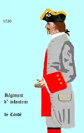 régiment de Condé de 1720 à 1734