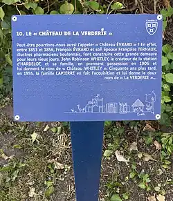 Le panneau explicatif du château de Condette.