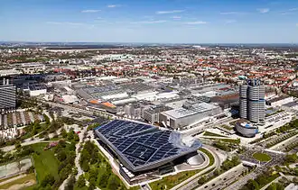Site industriel et siège BMW de Munich.
