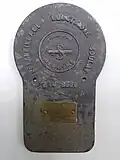 Conjoncteur disjoncteur horaire, boîtier en fonte, 1928. Coll.&nbsp;J.-P.&nbsp;Guittonneau.