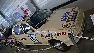 Visa Trophée engagée par l'équipe Citroën-Total-Neff pour le Paris-Dakar 1984, confiée à l'équipage Marc Lacaze - Pierre Bouille.
