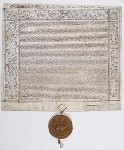 Charte de Charles Ier relative à son mariage, 4 juillet 1625, Archives nationales.