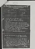 Copie du télex d'Izieu conservé aux Archives nationales américaines, transmis à l'occasion du procès.