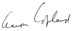 Signature de Aaron Copland