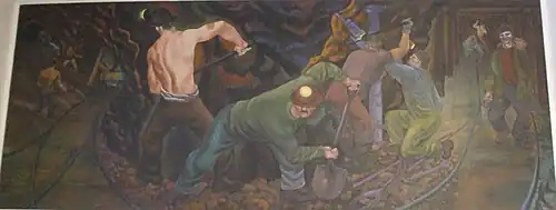 Peinture murale Copper Mining in Calumet au bureau de poste.