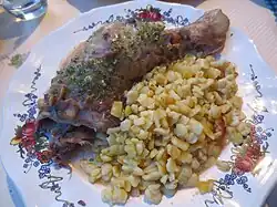 Coq au riesling et spätzles.