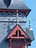 L'église paroissiale Saint-Melaine, détail d'un clocheton