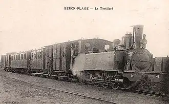 Corpet-Louvet (no&nbsp;552 - 1892), no&nbsp;41 de la Compagnie des Chemins de Fer d'Aire à Fruges et de Rimeux-Gournay à Berck (A.F.R.B.) à Berck-Plage au début du XXe&nbsp;siècle.