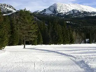 Les rochers de la Balme et la tête des Chaudières depuis le champ de la Bataille à Corrençon-en-Vercors.