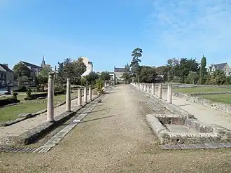 Le forum gallo-romain dans l'actuel quartier de Monterfil.