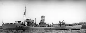 La corvette NCSM&nbsp;Shawinigan.
