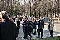 Le cosmonaute russe Sergueï Krikaliov durant la Journée de la cosmonautique de 2002.