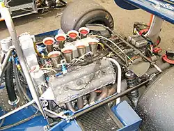 Le moteur Ford Cosworth de la Tyrrell 008.