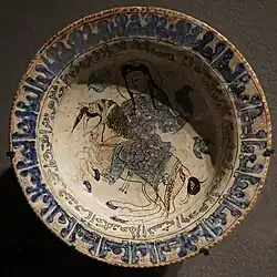 Coupe au fauconnier à cheval, début du XIIIe&nbsp;siècle, Musée du Louvre.