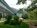 Cour du lycée Monge devant le réfectoire