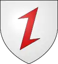 D'argent au crampon de gueules