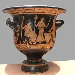 Cratère d'Apulie. Grande-Grèce Premier quart du IVe siècle