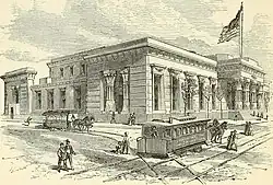 Le bâtiment original de The Tombs, sur une gravure de 1870.