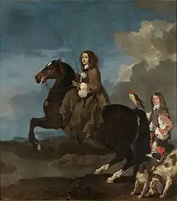 Christine de Suède, par Sébastien Bourdon (1616-1671), également auteur d'un portrait de Charles X Gustave de Suède.