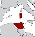 Aire de répartition de la Crocidure de Pantelleria