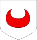 D'argent un croissant de gueules