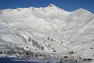 Vue aérienne de la station.
