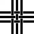 Croix triple clavelée et frettée