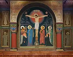 Crucifixion, peinture murale de l'abbaye de Beuron