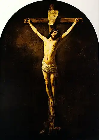 Le Christ en croix de Rembrandt.