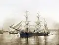 Le navire Marinheiro à l'ancre dans la baie de Guanabara.