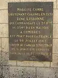 Plaquette René Lisbonne.