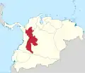 Le département de Cundinamarca de 1824 à 1830.