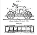 Schéma du Cyclopède dans le brevet, reproduit dans un ouvrage paru à la même époque.