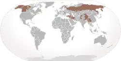 Aire de répartition de l'Ours brun