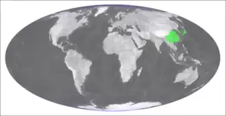 Description de l'image Cyrtomium fortunei distribution.png.