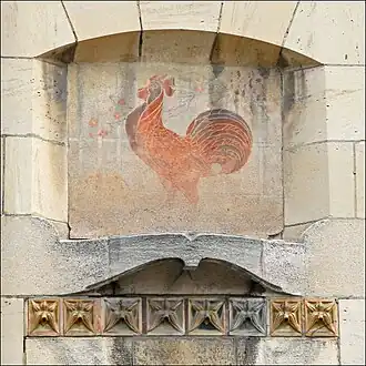 Décor de coq à l'extérieur de la villa Majorelle, octobre 2009.