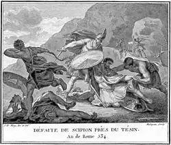 Défaite de Scipion près du Tessin.