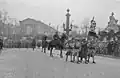 Le 46e RI défilé, drapeau en tête, lors des obsèques de Joffre le 7 janvier 1931.