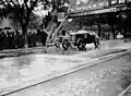 La ligne d'arrivée sous la pluie.