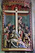 L'église Notre-Dame : Descente de croix (bois polychrome datant du XVIe siècle).