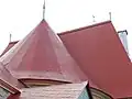 Détail de la toiture en tôle